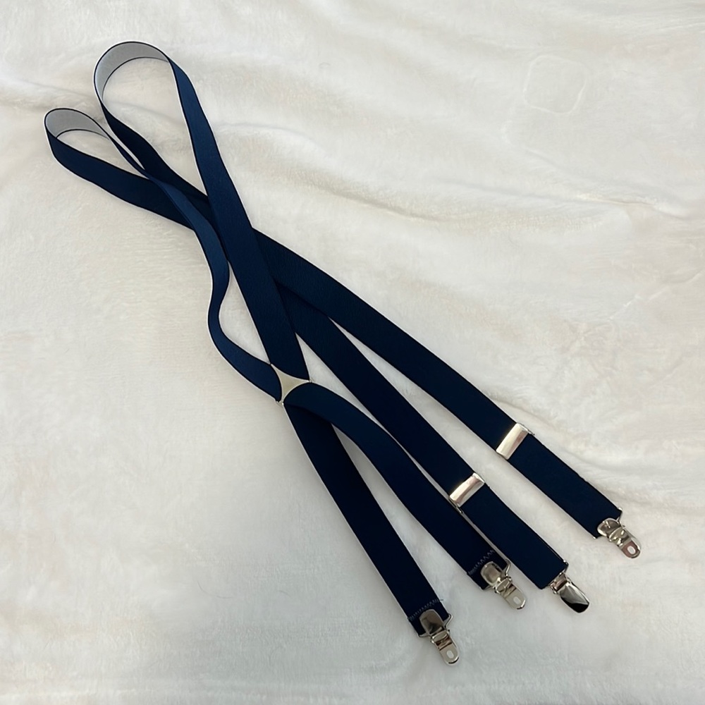 Navy Blue stretchy suspenders